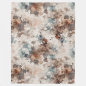 Streifen abstrakt Blau Creme Braun   Fleecedecke (Vorderseite)