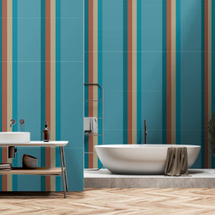Streifen Aqua Brown Rust Stone Grau Olive Cool Blu Tapete