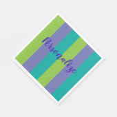 Streifen Aquamarin, Lila grün Serviette (Ecke)