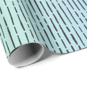 Streifen auf Aquamarin & blau Geschenkpapier (Rolleneckpunkt)