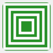 Streifen auf dem grünen und weißen Platz Quadratischer Aufkleber (Vorderseite)