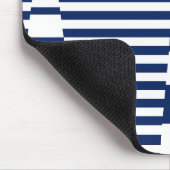 Streifen auf Streifen in Blau und Weiß Mousepad (Ecke)