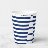 Streifen auf Streifen in Blau und Weiß Pappbecher (Rechts)