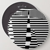 Streifen auf Streifen in Schwarz und Weiß Button (Vorne & Hinten)