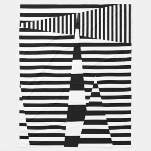 Streifen auf Streifen in Schwarz und Weiß Fleecedecke