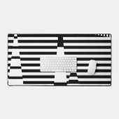 Streifen auf Streifen in Schwarz und Weiß Schreibtischunterlage (Tastatur & Maus)