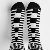 Streifen auf Streifen in Schwarz und Weiß Socken (Oben)