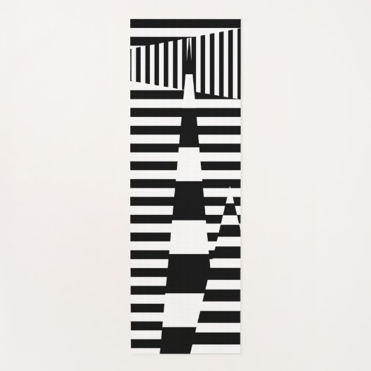 Streifen auf Streifen in Schwarz und Weiß Yogamatte (Vorderseite)