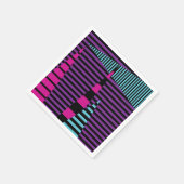 Streifen auf Streifen - rosa, Lila, blau und schwa Serviette (Ecke)