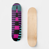 Streifen auf Streifen - rosa, Lila, blau und schwa Skateboard (Vorderseite)