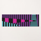 Streifen auf Streifen - rosa, Lila, blau und schwa Yogamatte (Rückseite (Horizontal))