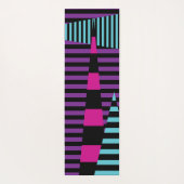 Streifen auf Streifen - rosa, Lila, blau und schwa Yogamatte (Rückseite)