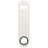 Streifen aus beigefarbenem und weißem Süßwarengebä Speed Flaschenöffner (Rückseite)