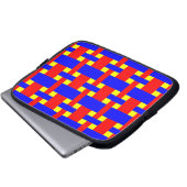 Streifen aus blau, gelb und rot laptopschutzhülle (Vorne Knopf)