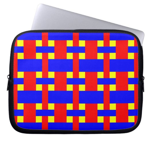 Streifen aus blau, gelb und rot laptopschutzhülle (Vorderseite)
