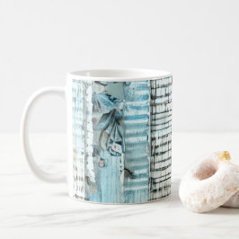 Streifen aus blauem Shabby Chic Kaffeetasse