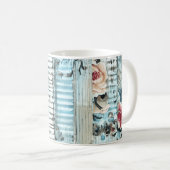 Streifen aus blauem Shabby Chic Kaffeetasse (VorderseiteRechts)