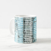 Streifen aus blauem Shabby Chic Kaffeetasse (Vorderseite Links)