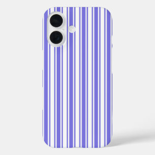 Streifen aus blauem und weißem Süßwarenmotiv iPhone 16 Hülle