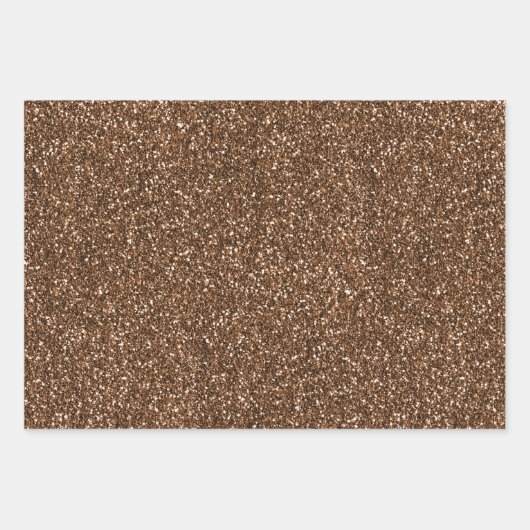 Streifen aus braunem Glitzer Geschenkpapier Set (Vorderseite 3)