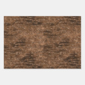 Streifen aus braunem Glitzer Geschenkpapier Set (Vorderseite 2)