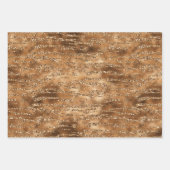 Streifen aus braunem Glitzer Geschenkpapier Set (Vorderseite)