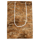 Streifen aus braunem Glitzer Mittlere Geschenktüte (Rückseite)
