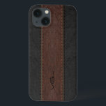 Streifen aus braunem und schwarzem Strohleder Case-Mate iPhone Hülle<br><div class="desc">Bild von schwarz und braun gealterten Ledertextur gesteppte Streifen mit beigen Akzenten. Benutzerdefiniertes und optionales Monogramm Elegantes männliches Design. Design ist auf ausgewähltem Produkt erhältlich,  kann aber jederzeit per E-Mail angefordert werden.</div>