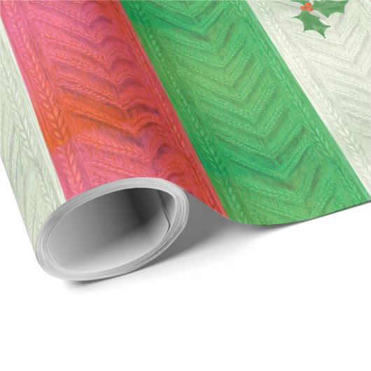 Streifen aus festem Strick Geschenkpapier (Rolleneckpunkt)