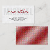 Streifen aus fett und kursiv (rot) visitenkarte (Vorne/Hinten)