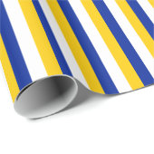 Streifen aus gelb, blau und weiß geschenkpapier (Rolleneckpunkt)