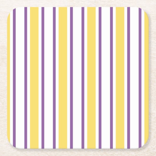 Streifen aus gelben, lila und weißen Süßigkeiten Rechteckiger Pappuntersetzer (Vorderseite)