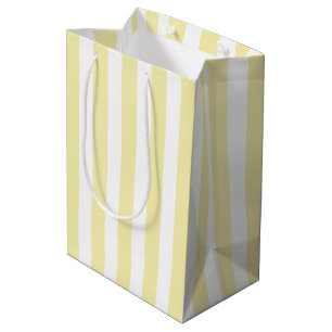 Streifen aus gelben und weißen Süßigkeiten Mittlere Geschenktüte