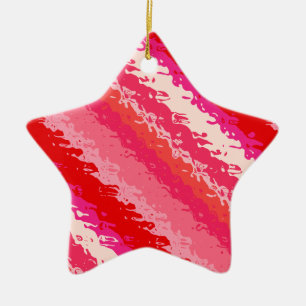 Streifen aus Glas - Korallenfarben Keramik Ornament