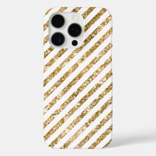 Streifen aus Gold Glitzer Case-Mate iPhone Hülle (Rückseite)