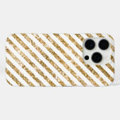 Streifen aus Gold Glitzer Case-Mate iPhone Hülle (Rückseite (Horizontal))