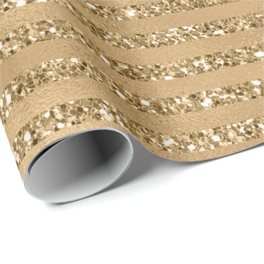 Streifen aus Gold Glitzer        Geschenkpapier (Rolleneckpunkt)