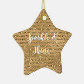 Streifen aus Gold Glitzer      Keramik Ornament (Rechts)