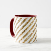 Streifen aus Gold Glitzer Tasse (Vorderseite Links)