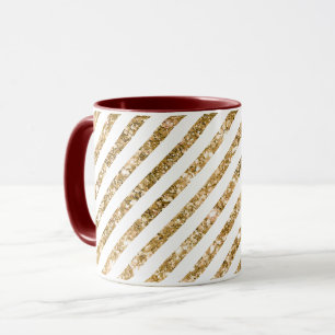 Streifen aus Gold Glitzer Tasse