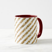 Streifen aus Gold Glitzer Tasse (VorderseiteRechts)