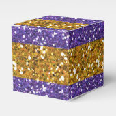 Streifen aus Gold und Lila Glitzer Geschenkschachtel (Vorderseite)