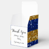 Streifen aus Gold und Navy Blue Glitzer Geschenkschachtel (Geöffnet)