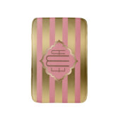 Streifen aus Gold und Rosa Badematte (Vorderseite Vertikal)