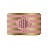 Streifen aus Gold und Rosa Badematte (Vorderseite)