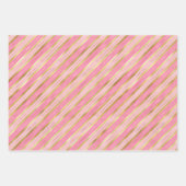 Streifen aus Gold und Rosa Geschenkpapier Set (Vorderseite 2)