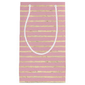 Streifen aus Gold und rosa Geschenktüte (Vorderseite)