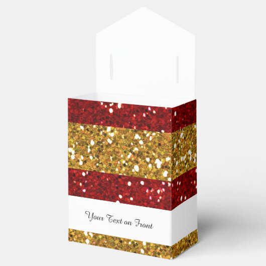 Streifen aus Gold und Rot, bedruckt Geschenkschachtel (Geöffnet)