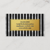 Streifen aus Gold und Silber | Mode Visitenkarte (Rückseite)