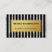 Streifen aus Gold und Silber | Mode Visitenkarte (Vorderseite)